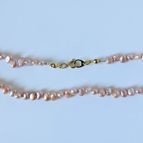 ピンク～パープル モーヴ系 淡水パールネックレス ロングネックレス