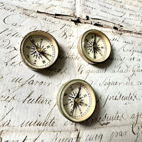 1個 1900s ドイツ 18mm レア アンティークコンパス ラウンド