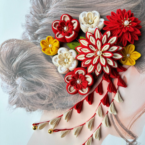 カラフルマム♡髪飾り ヘッドドレス 前撮り 成人式 卒業式 七五三 カラフルマム♡髪飾り ヘッドドレス 前撮り 成人式 卒業式 七五三