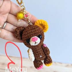 SALE※モコモコ♪2Way小さなクマたんキーホルダー☆あみぐるみ