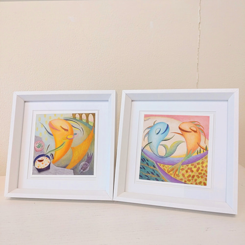 絵画　魚　2つセット 絵画魚2つセット