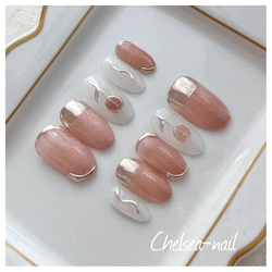 ツイードネイル(くすみブルー) ネイルチップ（つけ爪） CHELSEA-nail