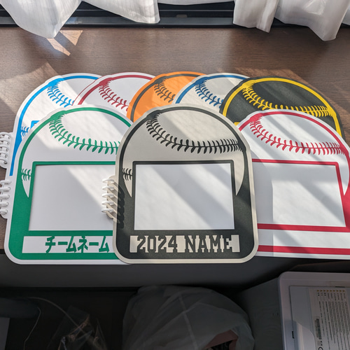 オーダー受付ページ　野球ボール　アルバム　寄せ書き　色紙　タグ　クラフトパンチ 再販】写真ポケット付き 寄せ書き・アルバムブック (野球ボール ) 7枚