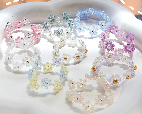 ★MISSOMA★ ビーズ オープン リング Beaded Open Ring アシンメトリー オープン リング <Gold×Ruby Red> | Dinamis