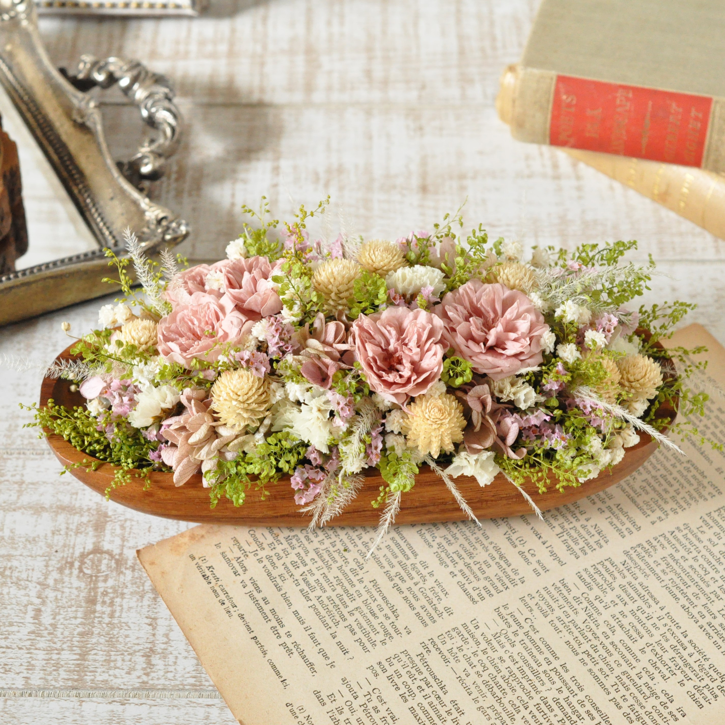 ✽風に優しくゆられる✽レトロピンクのお花たち【 acacia bowl ～retro pink～】