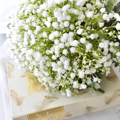 かすみ草のグリーンブーケ（ブートニア付き） /アーティフィシャル