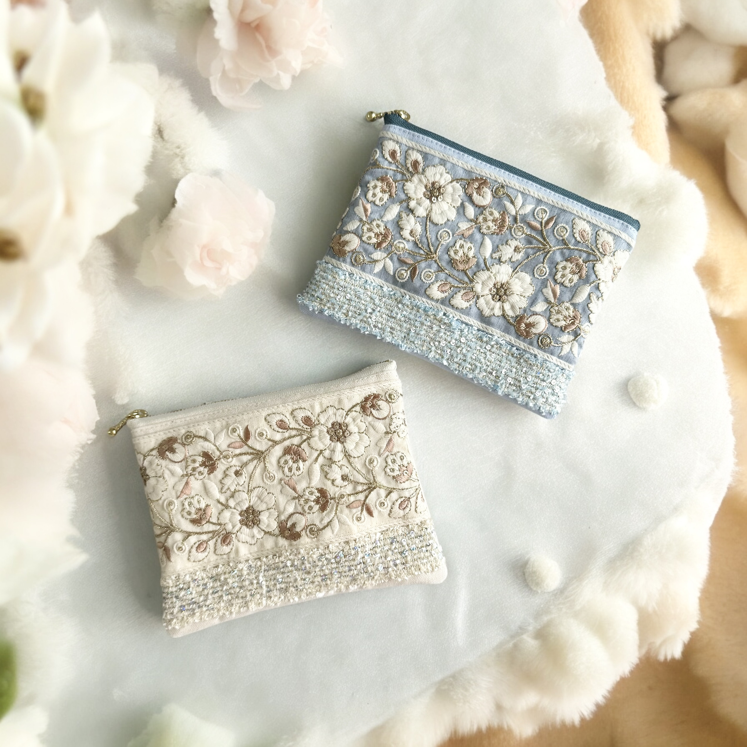 ☆92☆きらめきデイズ〈ミント〉マチありポーチ☆ハンドメイド しつこく