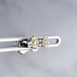 レモンクォーツ サージカルステンレス ピアス シルバー  金属アレルギー対応 つけっぱなしOK 7枚目の画像