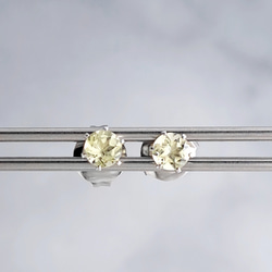 レモンクォーツ サージカルステンレス ピアス シルバー  金属アレルギー対応 つけっぱなしOK 6枚目の画像