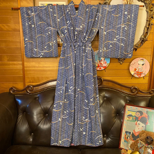 着物リメイク✨S✨上品で落ち着いた感じのワンピース♥♥ 和洋折衷 着物 リメイク ワンピース ドレス コルセット太ゴムベルト