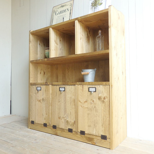 サイズデザインオーダー可！超ワイド4段ラック○ナチュラルブラウン