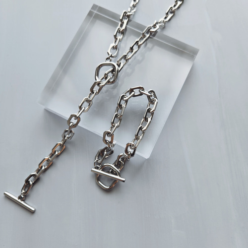 メンズライク/サージカルステンレスブレスレットとネックレスの