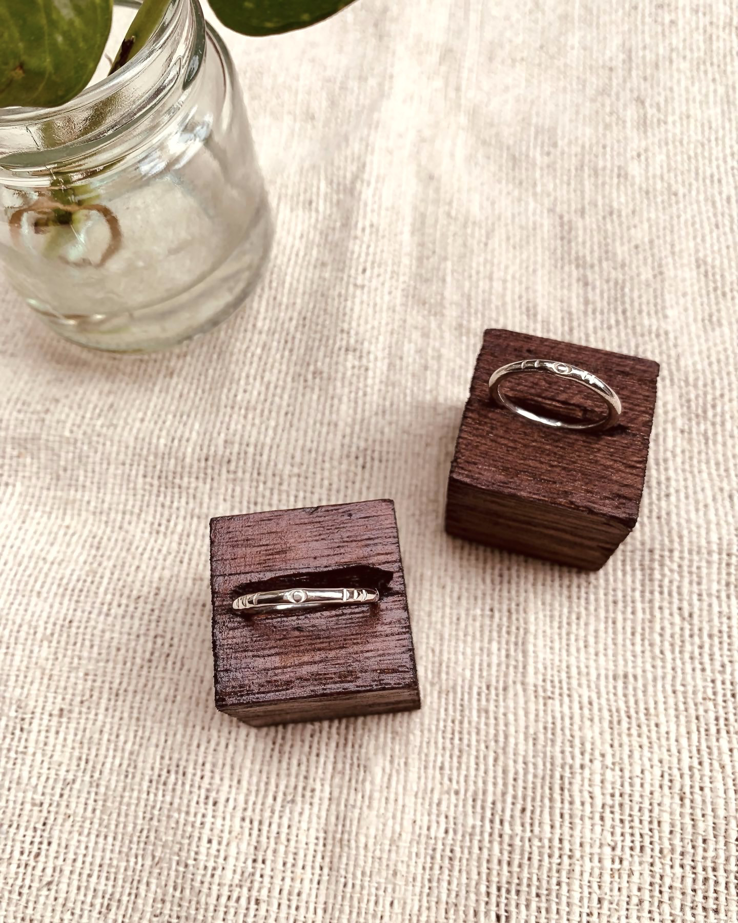 シンプルなスタンプワークのシルバーリング| Basic | Silver950|受注制作