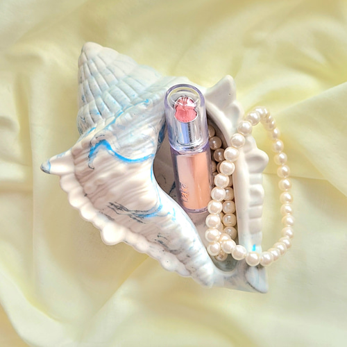 海辺の風をお部屋に♩貝殻の小物入れ (ホワイト×ブルー) / ジェス