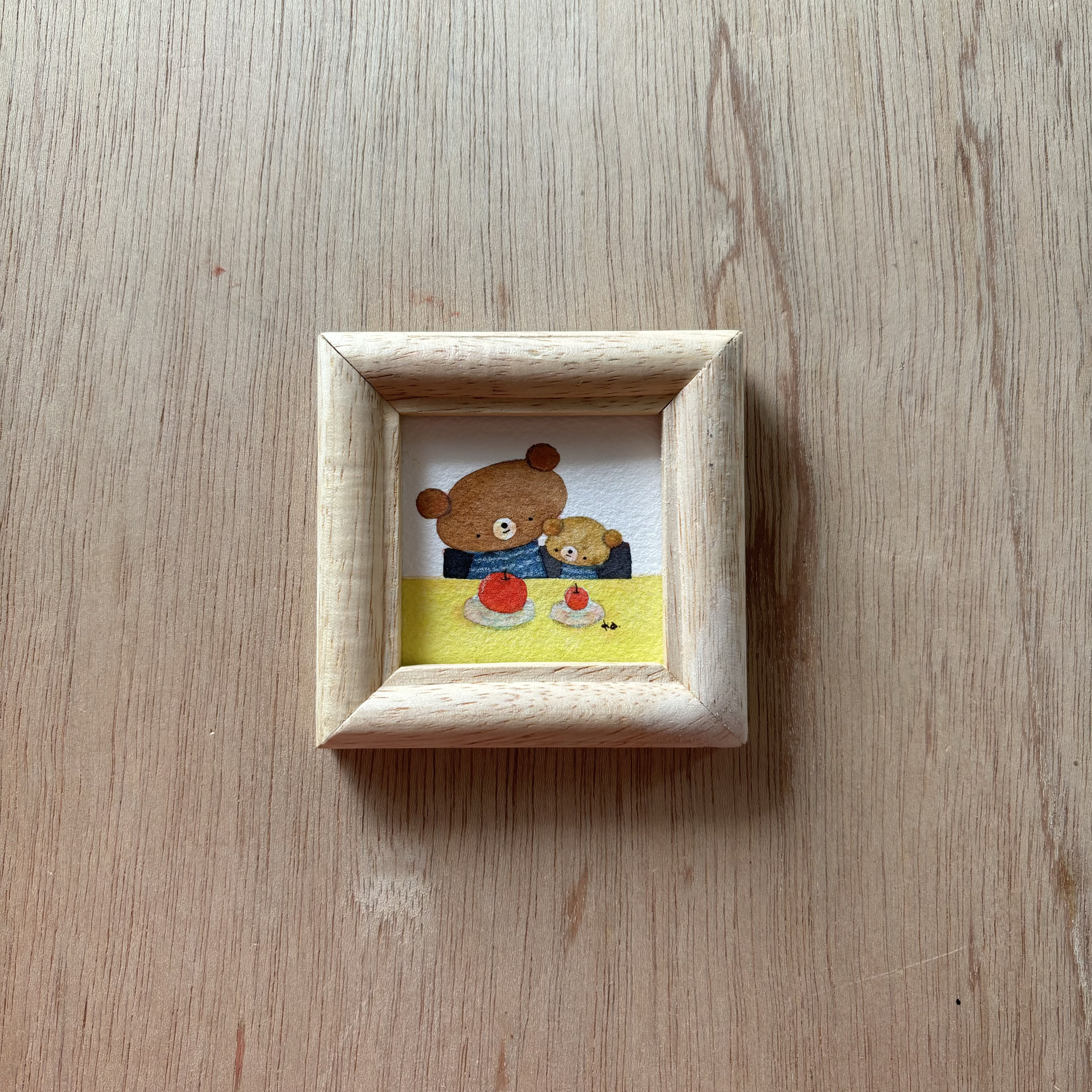 「パパのリンゴ」ミニ額　原画