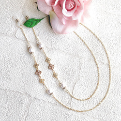 ♪❤️ はな　花　パール　マスクチェーン　メガネチェーン　ハンドメイド ♪❤️ はな花パールマスクチェーンメガネチェーンハンドメイド