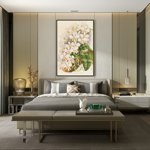 NO.588】白色の胡蝶蘭フラワーアートポスター☆開店祝い癒しリラックス