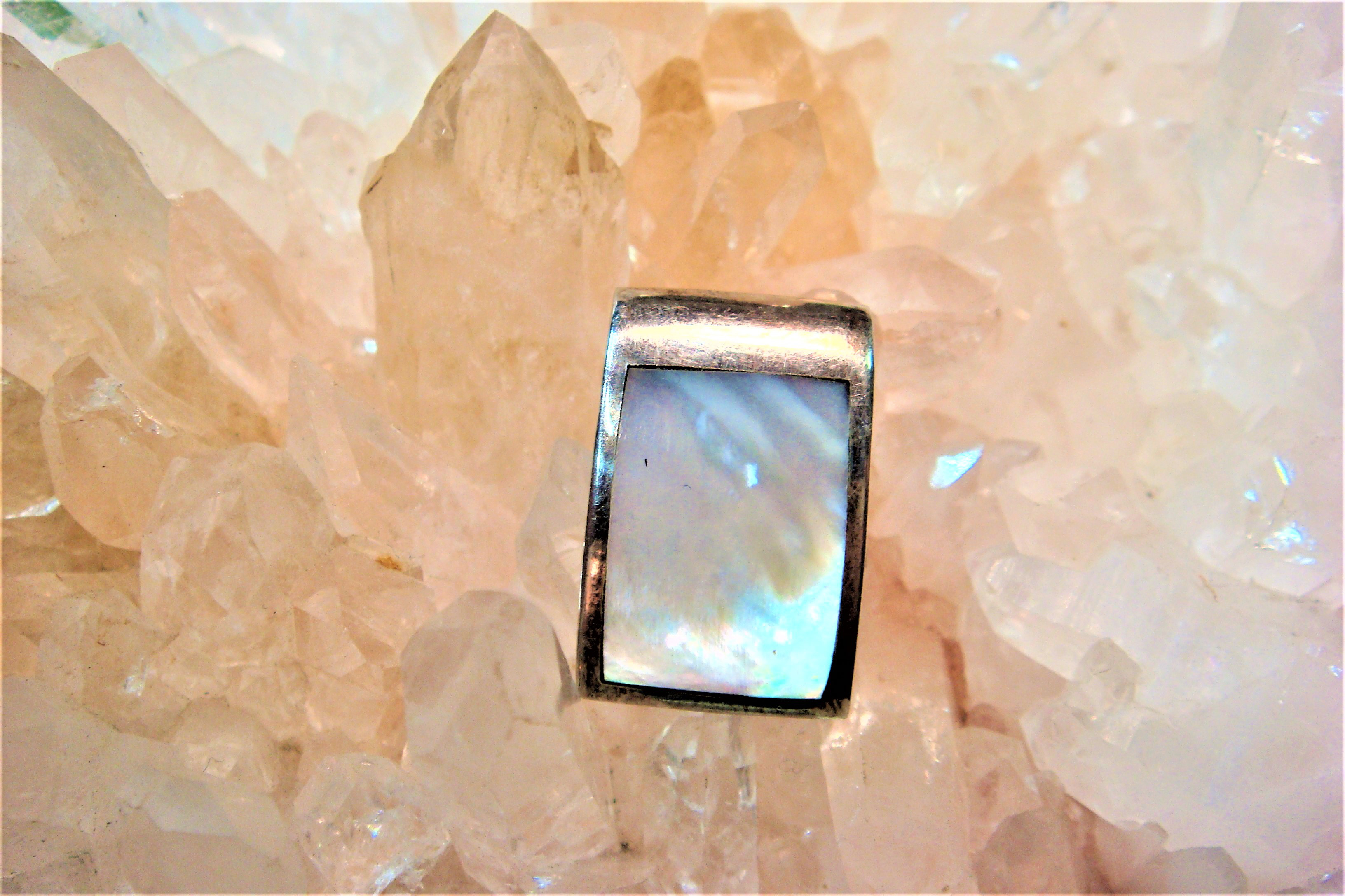 天然シェル　Silver925　ペンダントトップ　マザーオブパール　白蝶貝　7