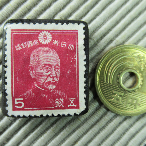 日本 東郷元帥5銭切手ブローチ858 ブローチ Yukio TANZAWA 通販