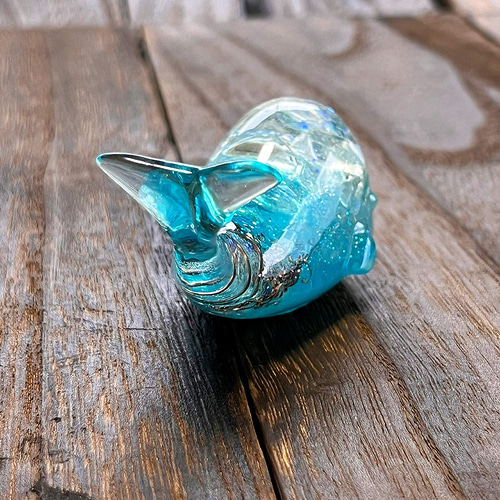 碧のクジラ オルゴナイト アクアマリン [6] 其他擺飾 毘殊 天然石雑貨