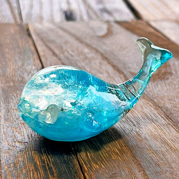 碧のクジラ オルゴナイト アクアマリン [6] 其他擺飾 毘殊 天然石雑貨