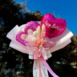 フラワーバルーンブーケ ピンク｜誕生日・卒業・発表会に