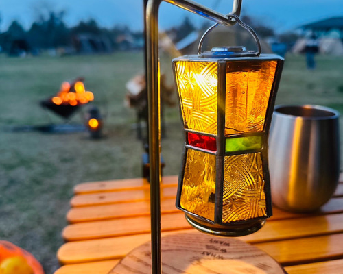 ステンドグラスランタンシェード ルミナグロウ(ブラック2) ステンド