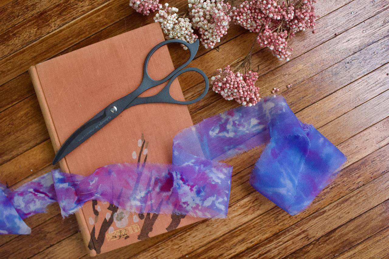 手染め裂き布リボンセット 力強く 