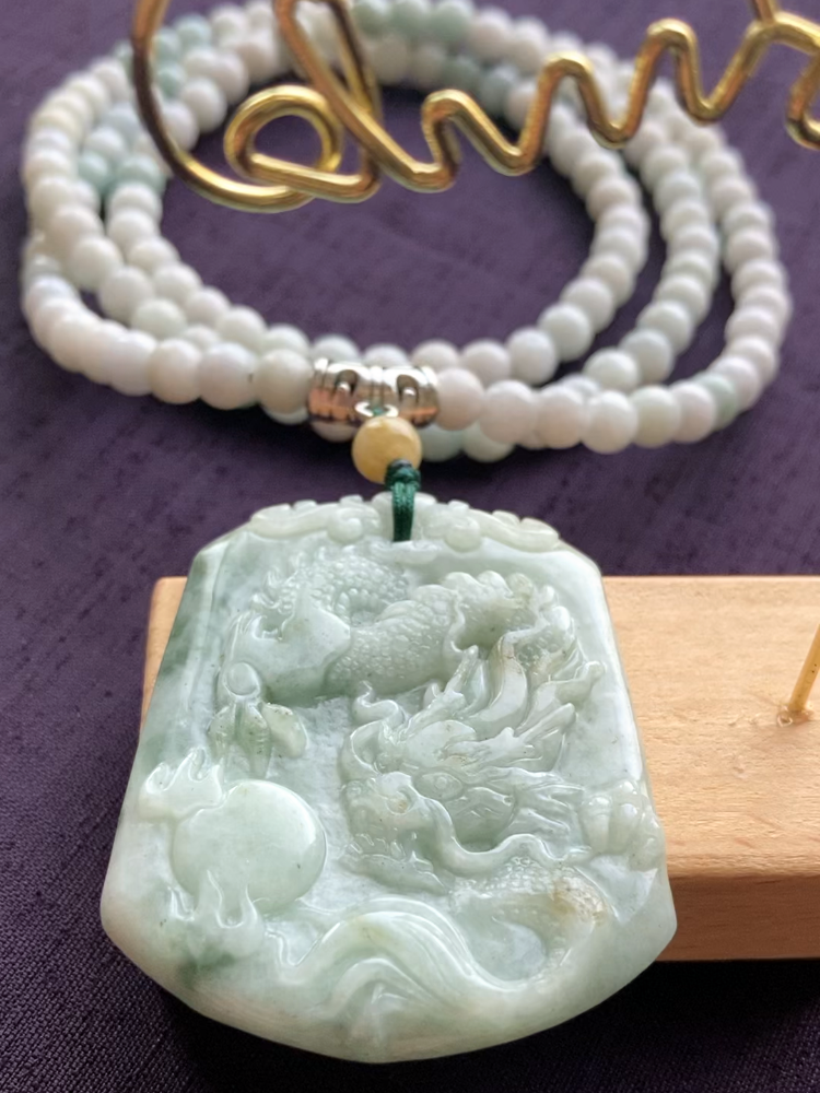 翡翠　天然石　翡翠ネックレス　ネックレス　翡翠ペンダント　ペンダント　龍  本翡翠 8,880円
