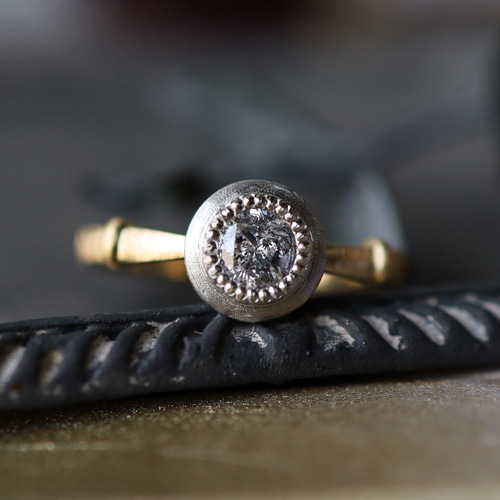 K18YG Pt900H 白の魔導士のダイヤモンドリング 指輪・リング Ton Ton  