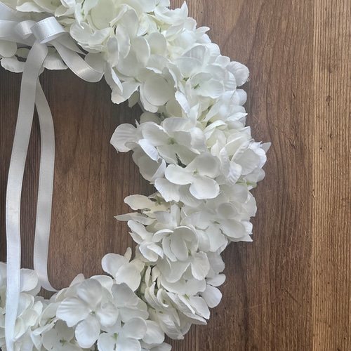 ふんわり紫陽花リース 紫陽花リースグリーン グリーンリース