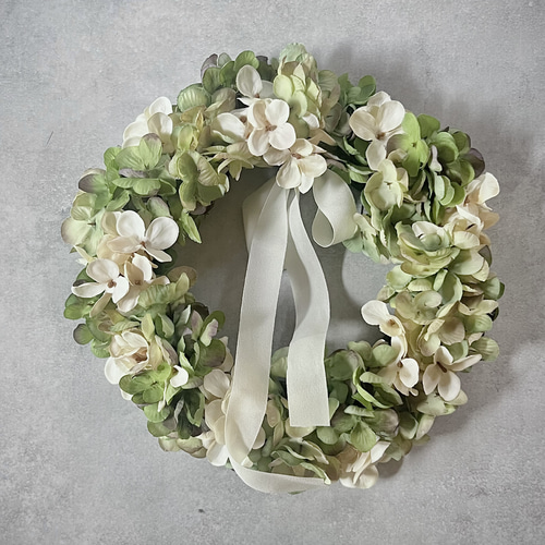 ふんわり紫陽花リース 紫陽花リースグリーン グリーンリース ふんわり紫陽花リース 紫陽花リースグリーン グリーンリース
