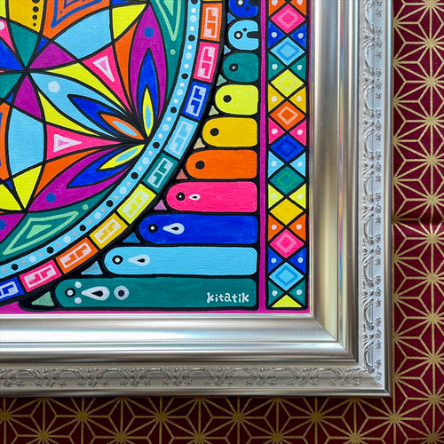 値下げ！【GANCHAN】幾何学 絵画 アート 手描き ギフト お祝い ギフト