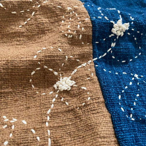 手作りハンドメイド手織り布刺繍蝶々パチワークワンピース ワンピース  