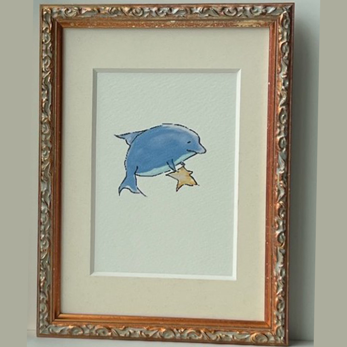 イルカのイラスト ポストカード スピリチュアル カタカムナ 刺々し