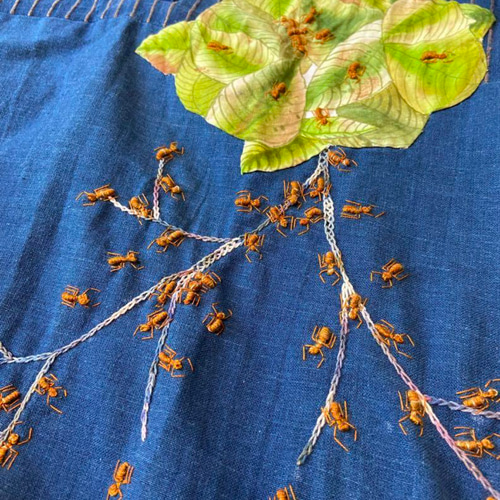 本物？みたい 手作りハンドメイド刺繍アリワンピース ワンピース 夢を 