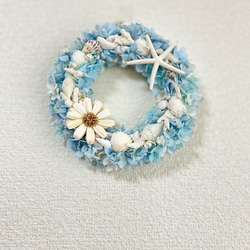 NEWデザイン★海色マーメイドリース①☆マリンリース★ブルーリース 3枚目の画像
