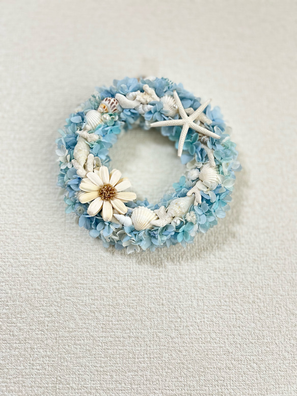 NEWデザイン★海色マーメイドリース①☆マリンリース★ブルーリース 3枚目の画像