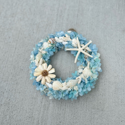 NEWデザイン★海色マーメイドリース①☆マリンリース★ブルーリース 4枚目の画像