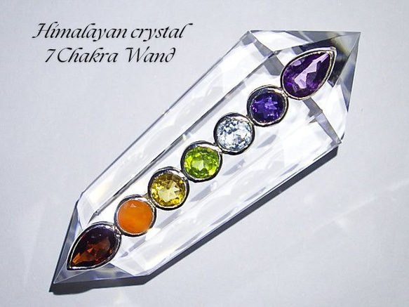 Himalayan 水晶 マジックワンドヒーリング 宝石 銀製 シルバー