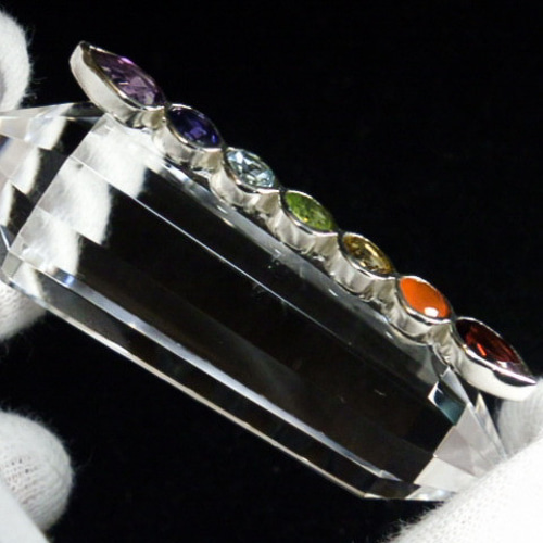 ☆ヒマラヤンクリスタル7チャクラワンド☆天然石水晶☆12面スライド