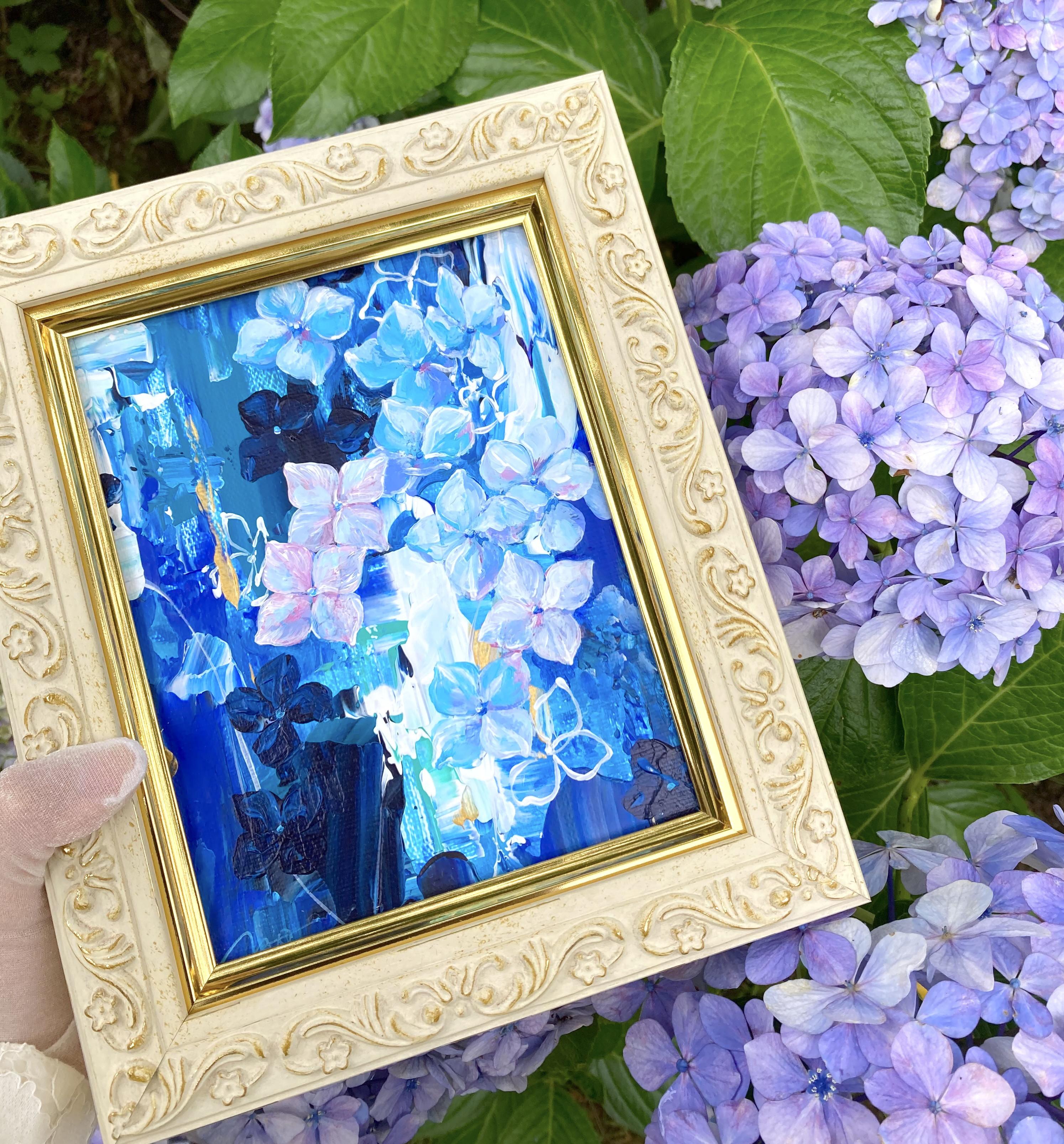 油絵 絵画 【紫の紫陽花】 | HIROSHI1990