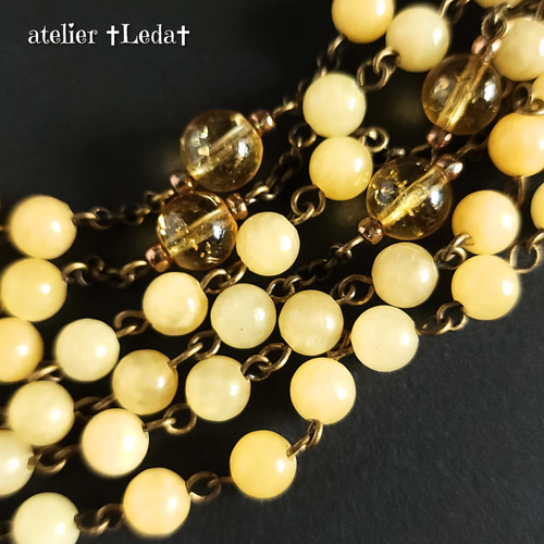 ☆アラゴナイト＆シトリン ロザリオ☆ ~Aragonite & Citrine~ ☆アラゴナイト＆シトリン ロザリオ☆ ~Aragonite & Citrine