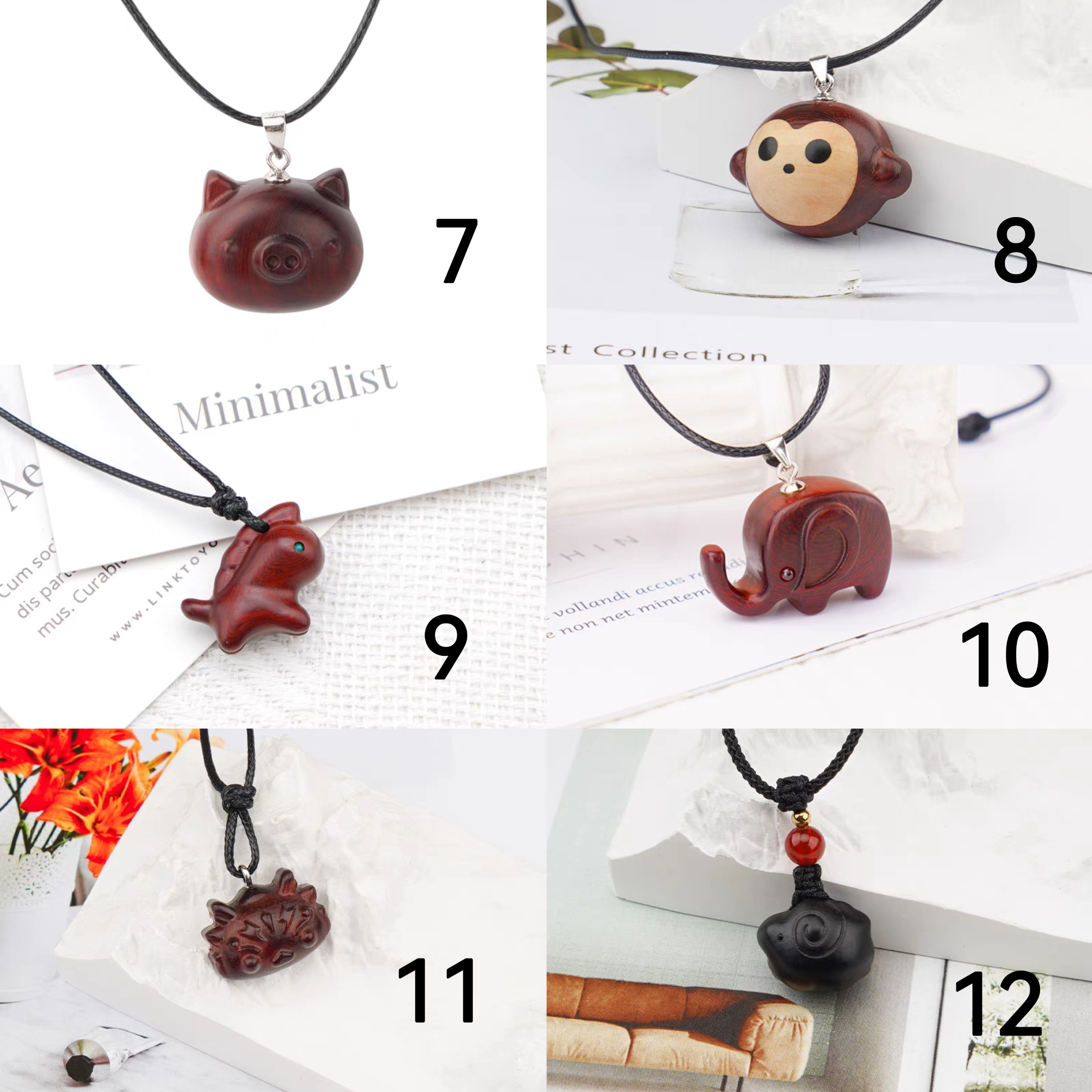 ハンドメイド 木のネックレス ペンダント 紫檀 虎 手作り 木アート 誕生日 周年 記念日 男性女性 ギフト