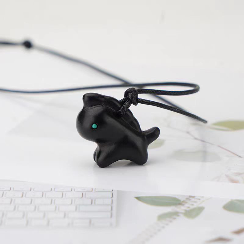 ハンドメイド 木のネックレス ペンダント 紫檀 猿 手作り 木アート 誕生日 周年 記念日 男性女性 ギフト