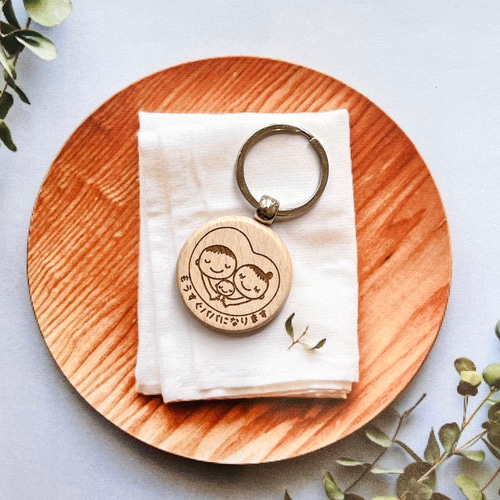 y＆n♡mama＊モダン木目背景・ウェーブ付きアクリル表札＊ＵＶ印刷 y＆n♡mama様専用＊モダン木目背景・ウェーブ付きアクリル表札＊UV印刷