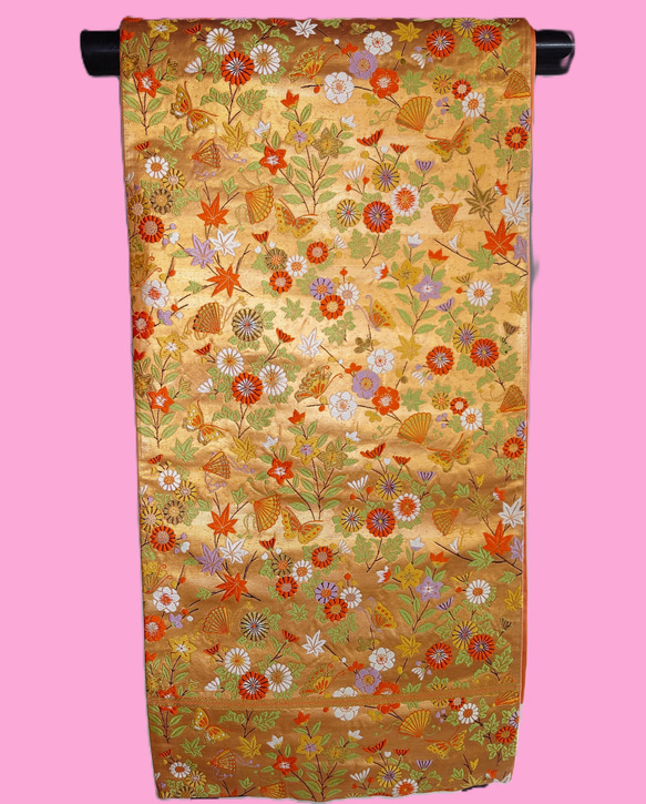 【NEW限定品】 袋帯】蝶と花のアンティーク帯 和装小物（帯・半襟） 和小物 着物・浴衣