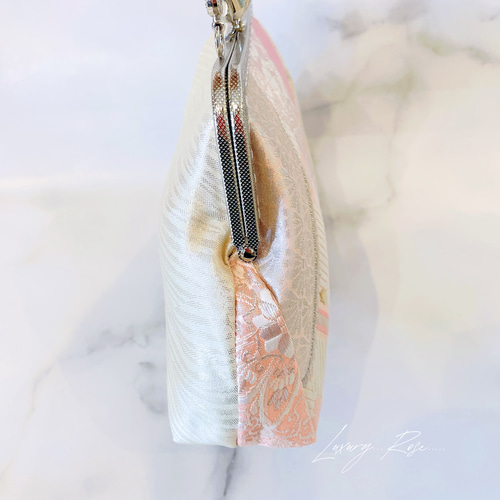 再販なし1点限定！パッチワーク♡5種のピンクホワイト系高級西陣織帯地  