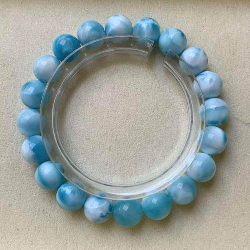 10mm-31.2g 天然無処理 ラリマー ブレスレット ブレスレット 天然石屋  