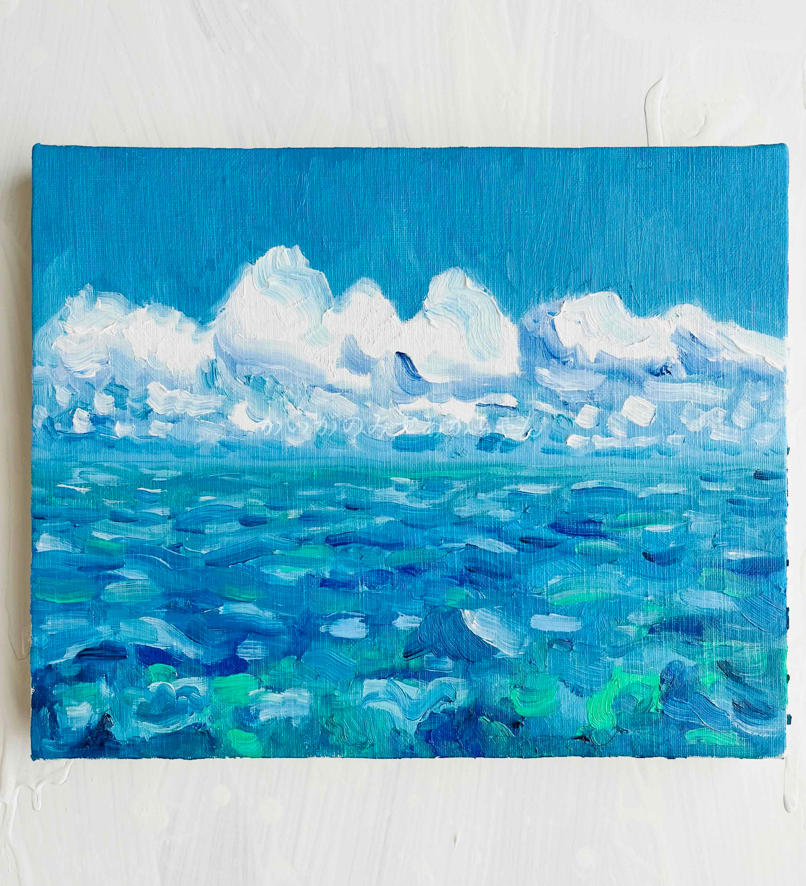 原画「思い出すのに丁度良い海」サムホール・油彩画 （作品一覧